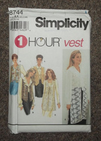 Sewing pattern - Simplicity 1 Hour Vest - 8447