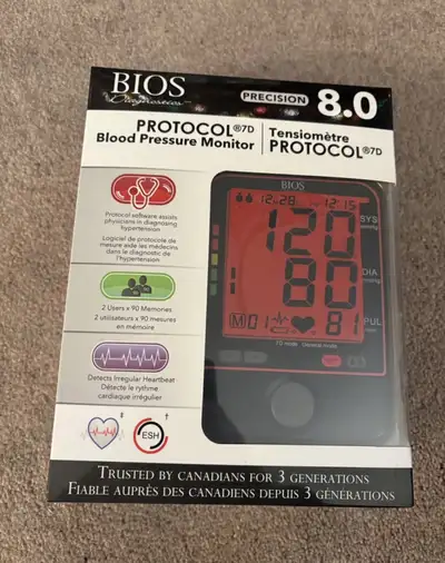 bio diagnostics precision 8.0 protocol 7D blood pressure monitor, View more