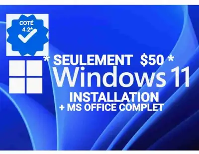 INSTALLATION DE WINDOWS 11+ MS OFFICE COMPLET, View more