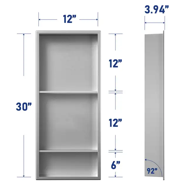 Bernkot Stainless Steel Shower Niche 30" X 12" in Bathwares in Markham / York Region - Image 4