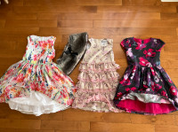5 Girl party dresses (sizes: 6-12 years) and party shoes