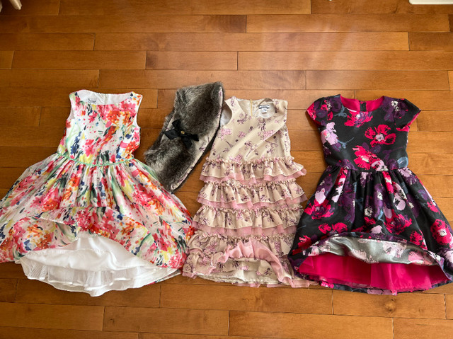 5 Girl party dresses (sizes: 6-12 years) and party shoes in Kids & Youth in Markham / York Region