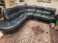 All Leather 3pec  Sectional Sofa + Ottoman 