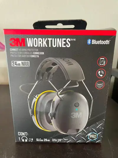 NEW 3M WorkTunes Connect Bluetooth Hearing Protector – 24dB NRR, View more