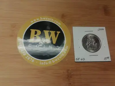 The 2006 Canada 50¢ SP-67 coin is a specimen strike with a superior grade of 67, reflecting its exce...