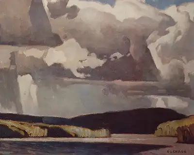 Hand numbered and titled, this lithograph was personally approved and hand initialed by A.J. Casson...