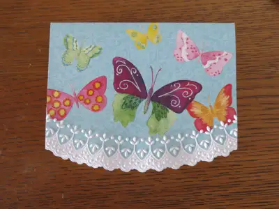 Blank folded GREETING CARDS, BUTTERFLY, with ENVELOPE, set of 10, View more