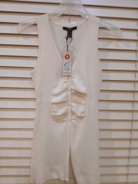 Cream Ribbed Knit Tank - Button & Ruffle Front  Delta/Surrey/Langley Greater Vancouver Area Preview