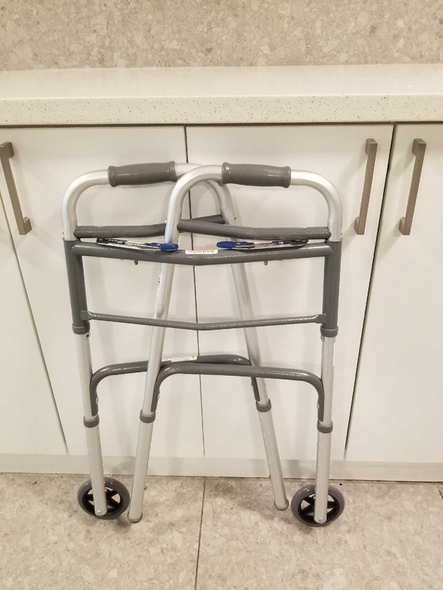 MOBILITY  WALKER Folding,Sturdy Aluminum,5"Wheels in Health & Special Needs in City of Toronto - Image 2