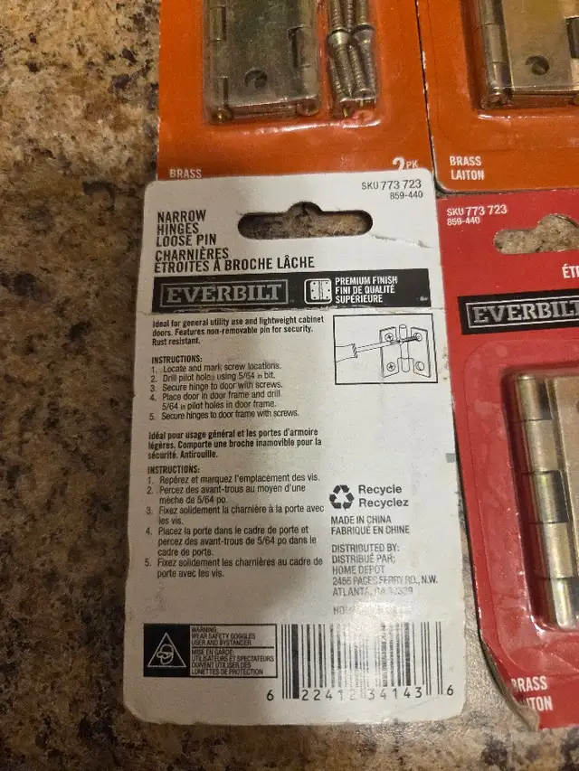 Everbilt 2-inch Zinc-Plated Narrow Utility Hinges Lot for $40 in Other in City of Toronto - Image 4