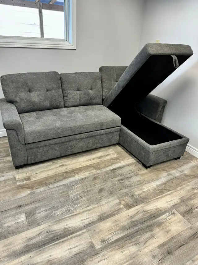 New Suave Sectional Sofa Bed In Soft Fabric Upholstery Big Sale in Couches & Futons in Barrie - Image 3