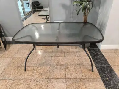  Large Outdoor Patio Table | Tempered Glass Top | 155 × 95 cm, View more