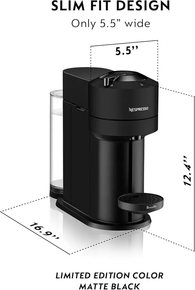 Breville Nespresso Vertuo Next Matte Black Coffee & Espresso Mac in Coffee Makers in City of Toronto - Image 5