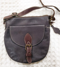 Roots Brown Leather Crossbody Handbag