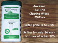Awesome Tool Grip\Handle Cleaning Wipes 25/Pack