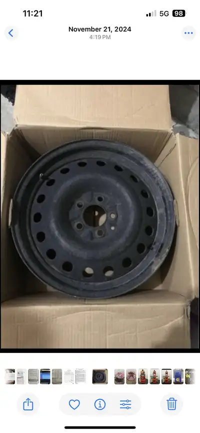 4 Winter tire rims , size 235/45R17, centre bore diameter 57.10, hub bore 57.1mm, bolt hole diameter...