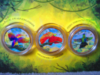 BIRDS OF PARADISE 3 x 1oz Silver Maple Coin Set Color & Gold