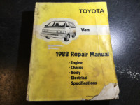 Toyota LE Van 1988 Repair Manual RWD 4WD YR21, YR22, YR23, YR29