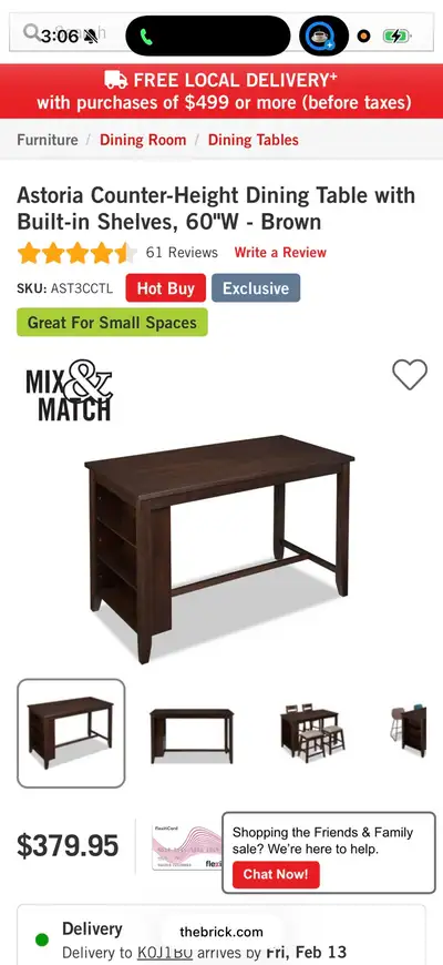 kitchen table still in box, View more