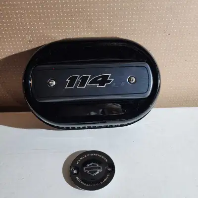 114 stock Air Cleaner with base kit. $150 96 ci Twin Cam Air Cleaner base kit $50 2008 Blk switch ho...