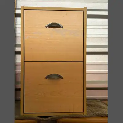 Classeur mobile 2 tiroirs – bois clair – compact et pratique, View more