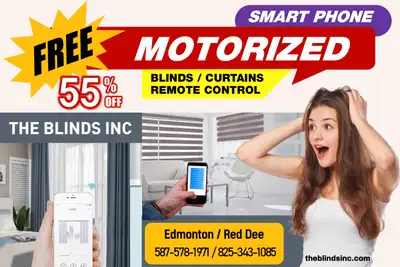 FREE Smartphone & Remote Control Blinds & Curtains for Edmonton, View more