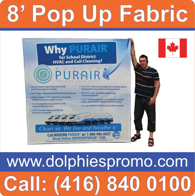 2 DAYS Production Tradeshow 8ft Pop Up Fabric Display + Graphics