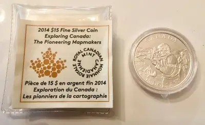 2014 Proof SILVER $15 Exploring Canada Pioneering Mapmakers, View more