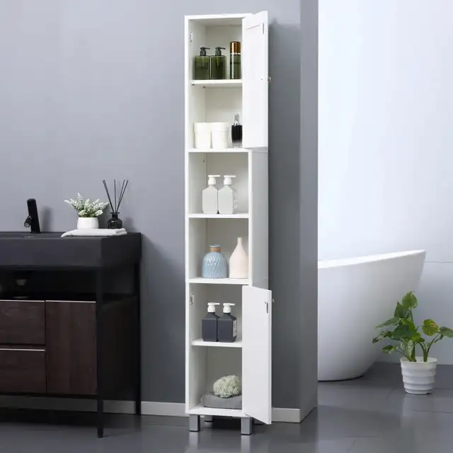 11.8"x11"x70.9" Tall Bathroom Storage Cabinet with Mirror, White in Home Décor & Accents in Markham / York Region - Image 9