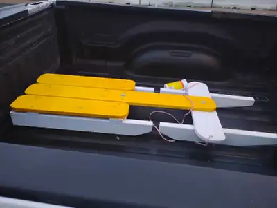 Yellow And White Wooden Sled , View more