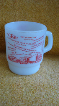 vintage Fire King CB'er glass mug