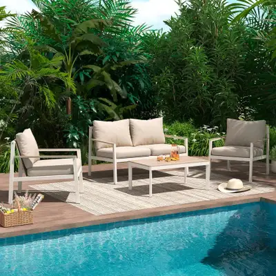 Brand New 4pcs Aluminum Patio Furniture Set $399, View more