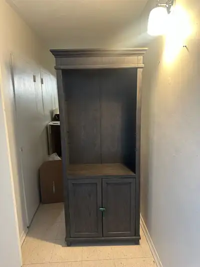 Two Bookcase Grey Tall Hutches - Like New - Bought in November, View more