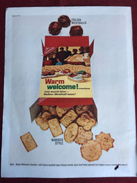 1964 Nabisco Warm Welcome! Crackers Original Ad