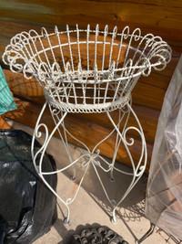 Vintage Wrought Iron Plant Stand 