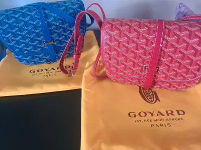 Elevate your style with these chic, used Goyard crossbody bags, perfect for adding a pop of colour t...