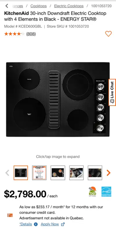 KitchenAid 30-inch Downdraft Electric Cooktop, View more
