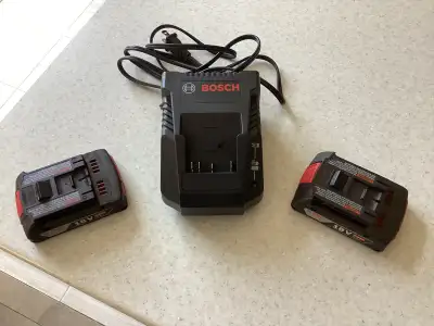 BOSCH BATTERY CHARGER PLUS BATTERIES, View more