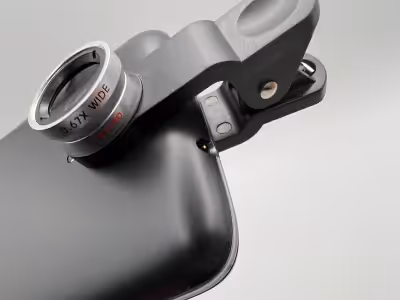 This cellphone lens kit comes with macro, wide angle, and fish-eye lenses for your cellular phone ca...