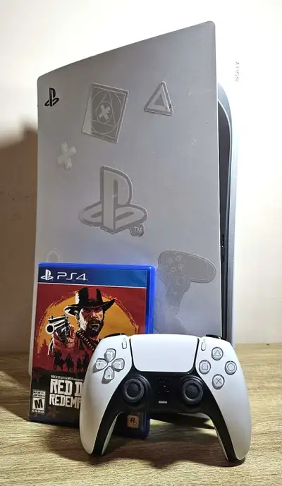  Original PS5 Disc Version + Controller + Red Dead R+ All Cord, View more