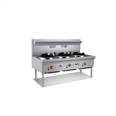 Commercial 72" Triple Burner Natural Gas Wok Range- 240,000 BTU, View more