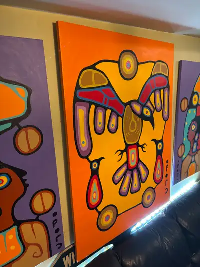 Original painting by Christian Morrisseau, a respected Ojibwe artist and son of Norval Morrisseau, w...