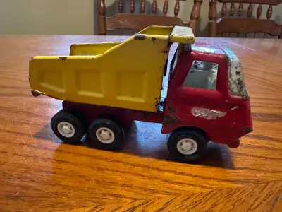 Tonka Red & Yellow Mini Dump Truck, Pressed Steel Vintage 1970's, View more