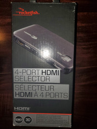 Rocketfish 4 Port HDMI Switch 3D HD and HDR Compatible