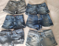 Lot de 6 paires de shorts jeans de marque (ado/femme) xs