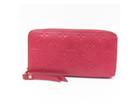 Authentic Louis Vuitton Red Empreinte round zipper Wallet