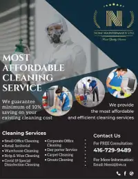 Cleaning/Disinfection & Janitorial Services Across the GTA