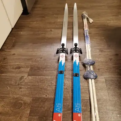 Brand New 180cm 3 Pin Cross Country Ski with 140cm Poles, View more