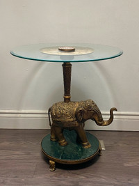 Unique Elephant Table on Granite and Brass metal stand