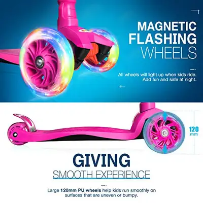 BELEEV A2 3-Wheel Kick Scooter for Kids, Adjustable Height, LED, View more